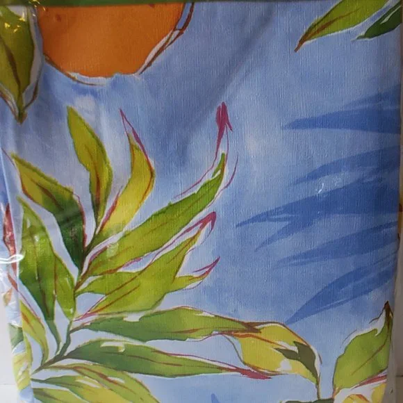 Blue Floral Print Tablecloth 60 X 84