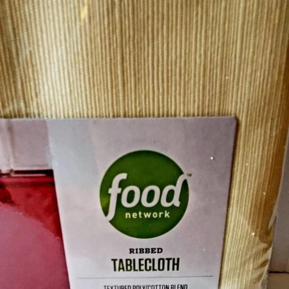Food Network Ivory Check Tablecloth 50 X 70