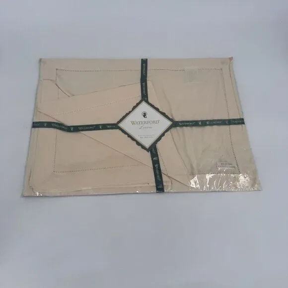 Waterford Placemats & Napkins Set Of  Two New Tivoli Chamois