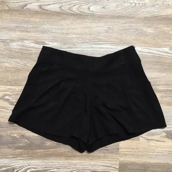 A. Byer Black Side Zip High Rise Pleated Dress Shorts 9