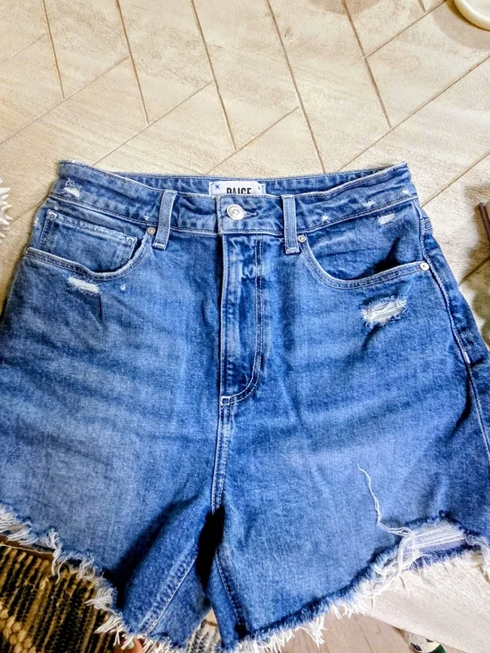 PAIGE High-Waist Distressed Dani Denim Shorts -