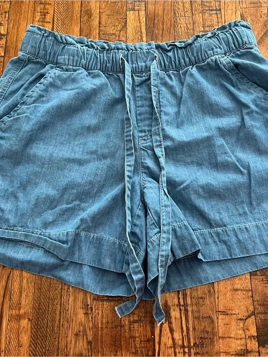 LOFT Outlet Light Blue Drawstring Denim-Style Women's Shorts