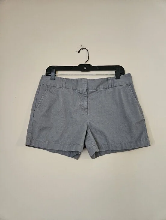 LOFT Light Gray Mid-Rise Chino Shorts, Size 8