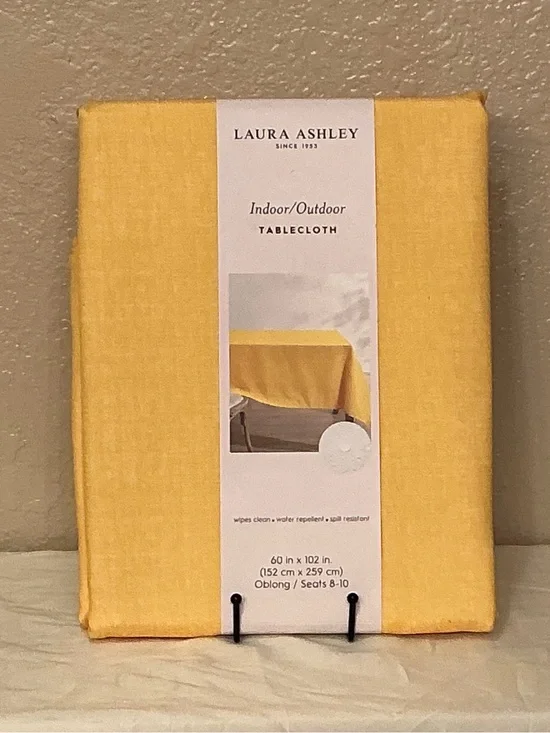 Laura Ashley Bright Yellow Indoor/Outdoor Tablecloth