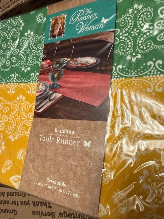 The Pioneer Woman table runner, bandanna pattern. NWT