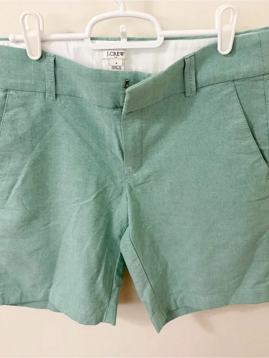 J. Crew Seafoam Green Tailored cotton Shorts size 4