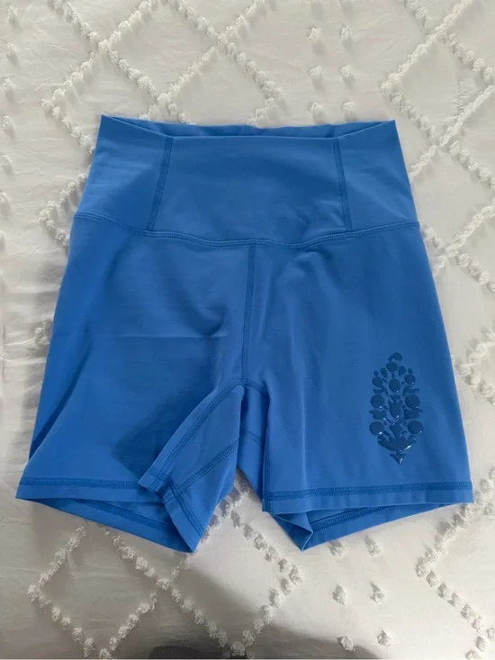 Free people movement Riveria blue biker shorts