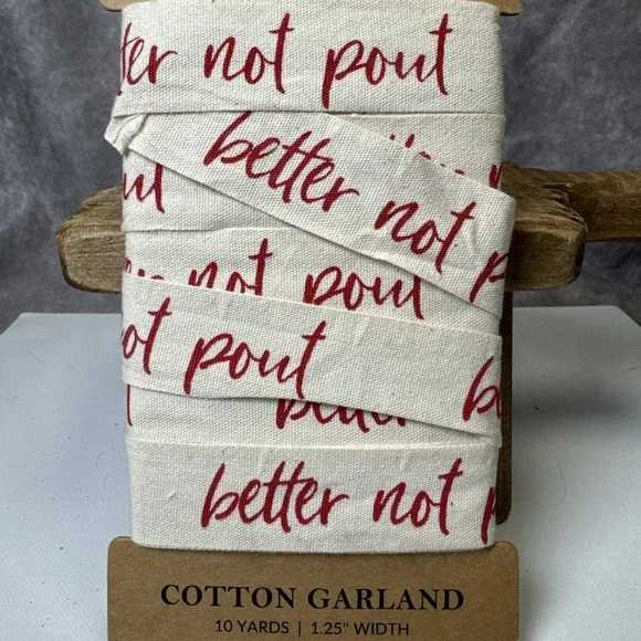 Christmas Craft or Gift‎ Wrap Trim Cotton Garland 