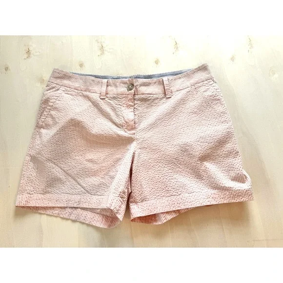 SOUTHERN TIDE Shorts Women Size 6 Light Pink Seersucker 4