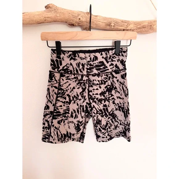 Calvin Klein Performance Womens Pink Black Abstract Print Bike Shorts Small