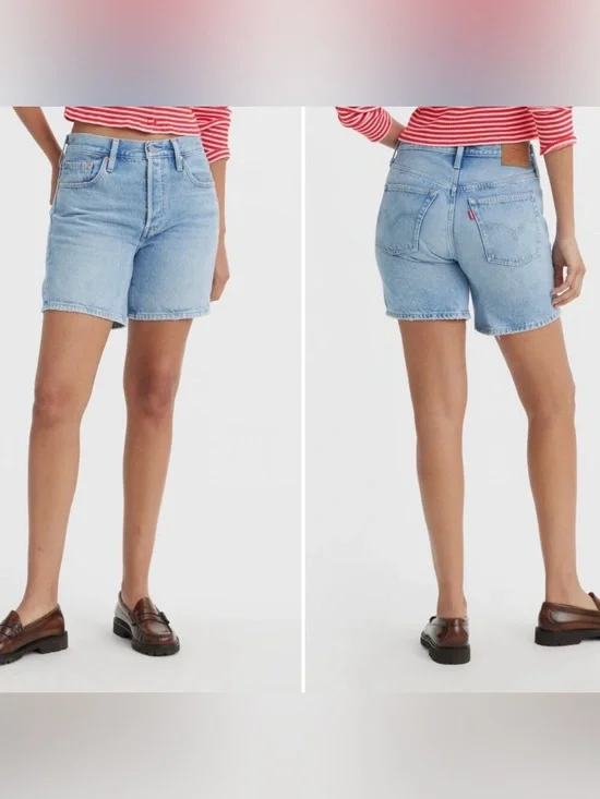 NWT Levi's 501 High Waist Mid Thigh Denim Shorts Size 33 in Luxor Last