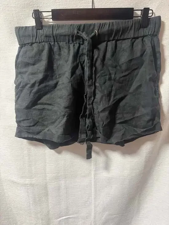 J.Crew Women's 100% Linen Drawstring Elastic Waist Shorts, Black, Size 6