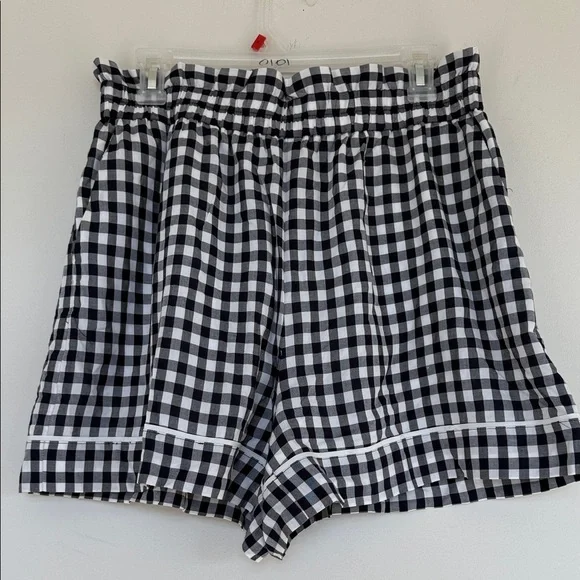 J. Crew High Waist Checkered Shorts - Black and White