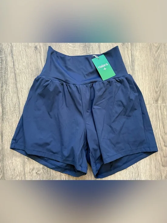 NWT Halara Women’s Navy Blue Nylon Athletic Workout Shorts Size Small