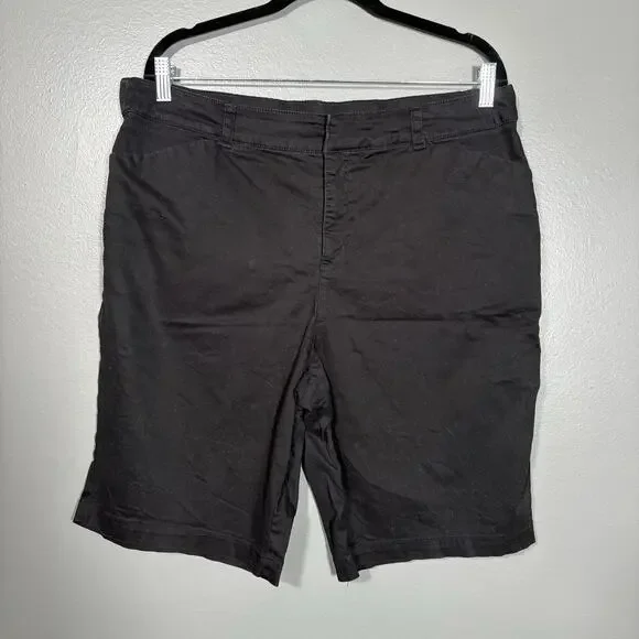 Croft & Barrow Classic Fit Black Chino Bermuda Shorts - 16 - Women's Plus Size