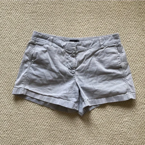 J. Crew Women’s Chino Shorts Stone Grey Bottoms Size 10 Preppy EUC