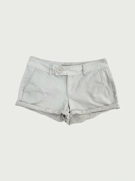 Oversized Button Low Rise Khaki Shorts