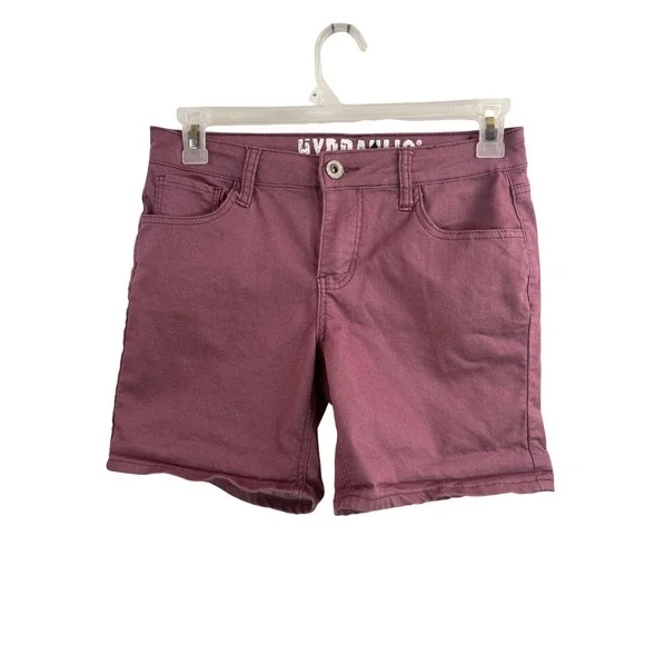 Hydraulic Lola Curvy Shorts 11 Purple Mid Rise Stretch Denim Womens