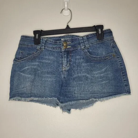 Vintage y2k So short blue shorts raw frayed hem size 11