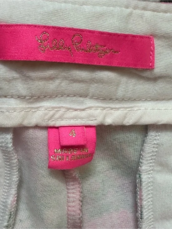 Lilly Pulitzer Pink & Green Scallop-Hem Shorts size 4