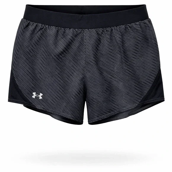 Under Armour Fly By 2.0 Shorts Womens Medium HeatGear Black Striped Loose 2021