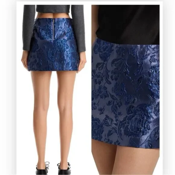 NWT Alice + Olivia Elana Floral Brocade Miniskirt $275