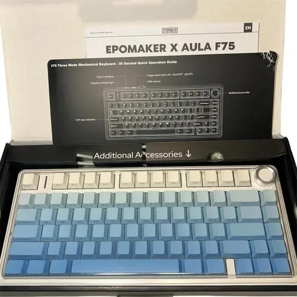 EPOMAKER x Aula F75 Hot Swappable Mechanical Keyboard + Rotary Knob BlueGradient