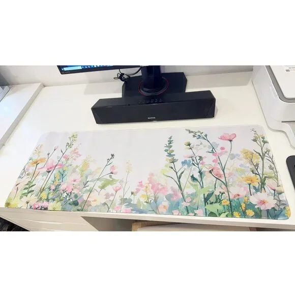 31x 11.5''  Watercolor Wildflower Large Gaming Mouse Pad Anti-Slip Desk Mat