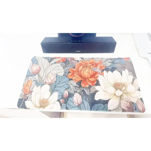 Vintage Floral Large Gaming Mouse Pad Anti-Slip Desk Mat for PC