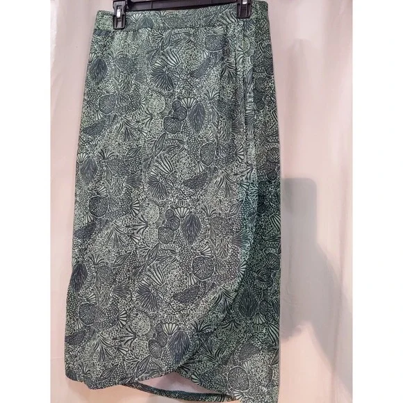 Womens Rip‎ Skirt Hawaii  Beach Wear  Green Print Size Small Long