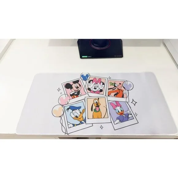 Pastel Cartoon Photo Collage Large Mouse Pad Smooth Anti-Slip Desk Mat