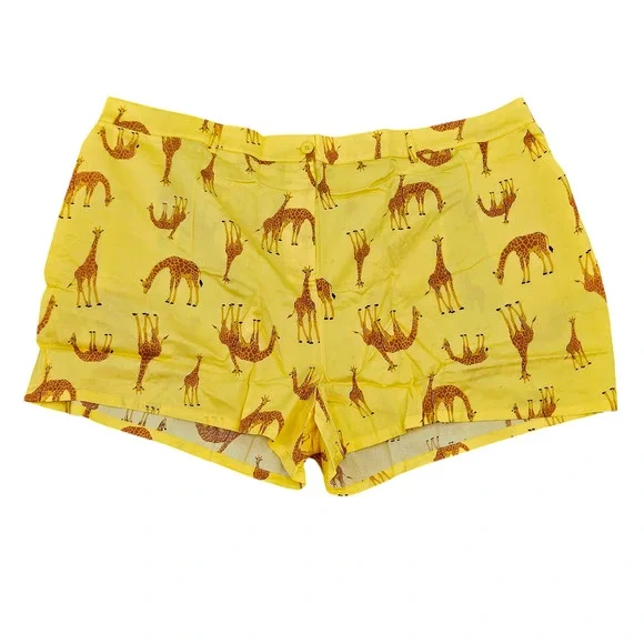 Modcloth The Spring‎ of Things Shorts Yellow Giraffe Shorts Plus Size 4x Summer