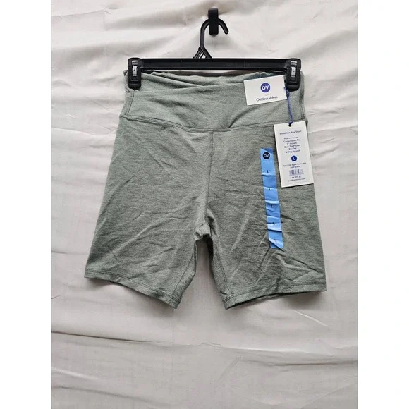 Outdoor Voices Womens CloudKnit Bike Shorts Green Polyester Blend Workout Size L