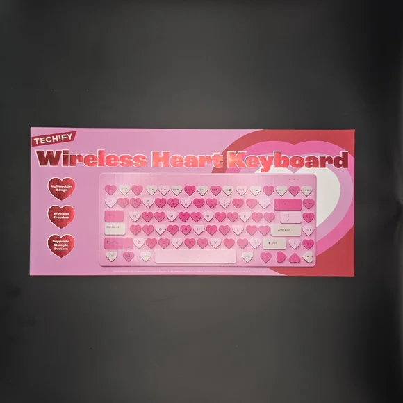 Wireless Heart Keyboard - Pink