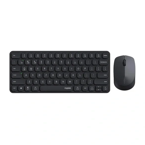 Wireless Black Keyboard and Mouse Combo, Low-Profile Silent Click