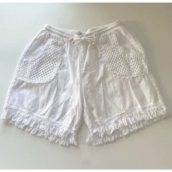 Cotton Natural The Brand Cancun Shorts White Size S Beach Casual Vacation