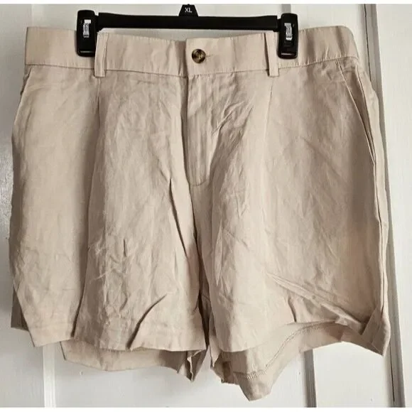 TORRID‎ women shorts lyocell linen blend Tan Sz 14 inseam 5