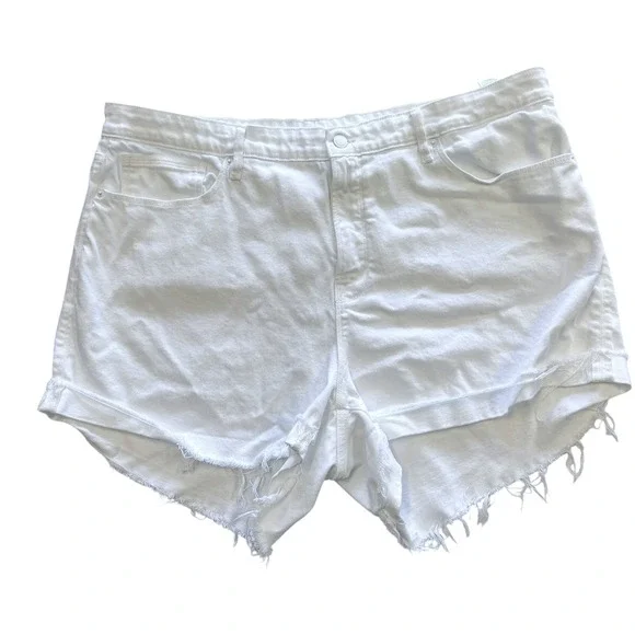 Good American Shorts Size 18 White‎ Cut Off Denim 
