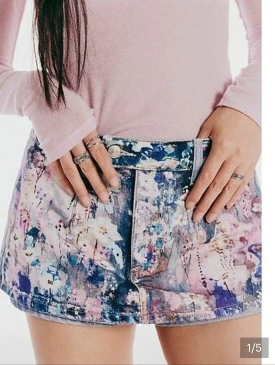 Free People We The Free Galivanting Illusions Low Rise Mini Skort