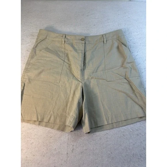 Falls Creek Linen Blend Shorts Womens 10 (32x6) Outdoor Camp Hiking Casual NEW