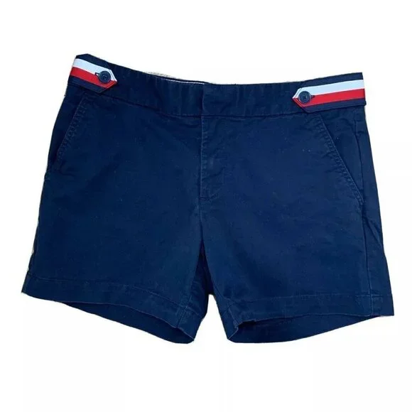 Tommy Hilfiger Shorts Womens 6 Blue Chino Outdoor Cotton Stretch Casual