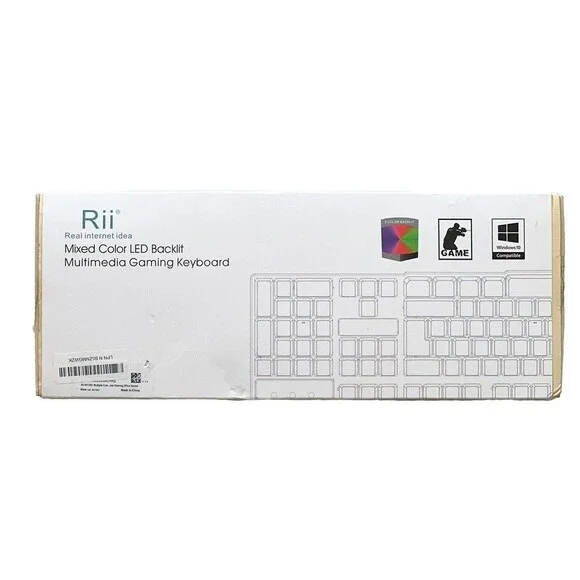 Rii RK100+ Mixed Color LED Backlit Multimedia Gaming Keyboard