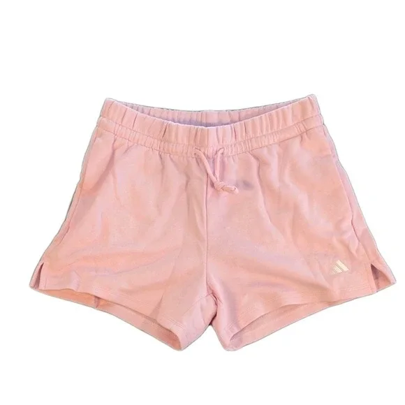 Women's Pink‎ Adidas Essentials Small Logo Feel Cozy Cotton Blend Shorts - 0023