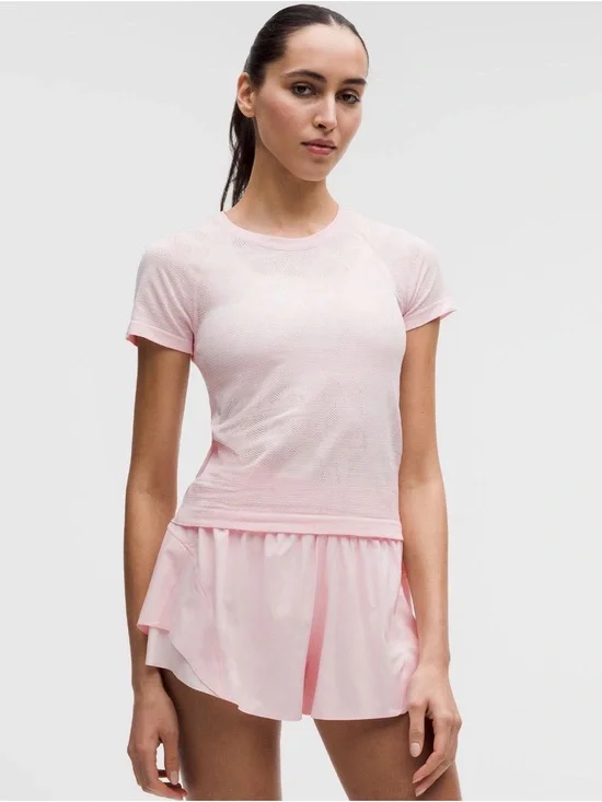 lululemon cropped swiftly tech top Light Pink