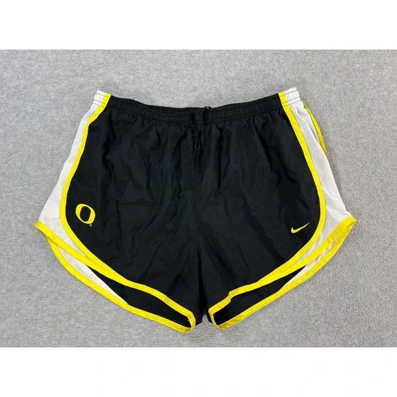 Oregon Ducks Nike Dri Fit Lined Running Shorts (Women's Large) Black - 3