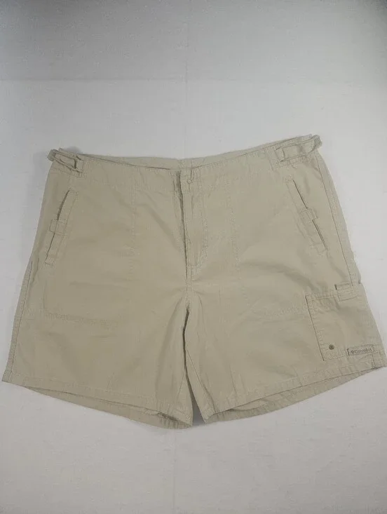 Columbia Women's Beige Khaki Outdoor Shorts 100% Cotton Size Large
