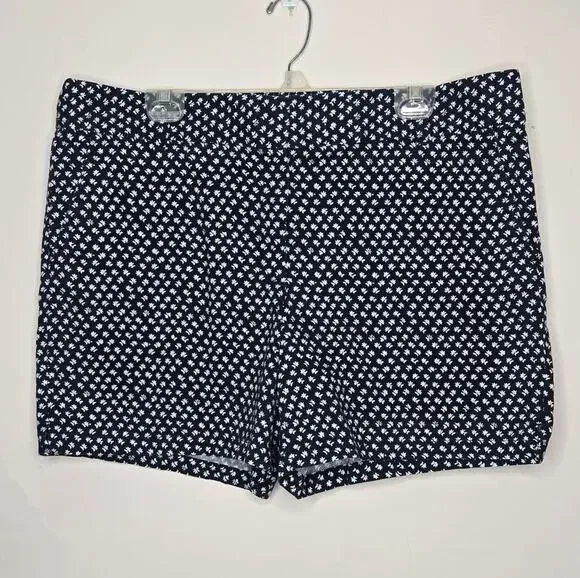 LOFT Womens 6in Short Navy Blue and White Floral Shorts Size 16