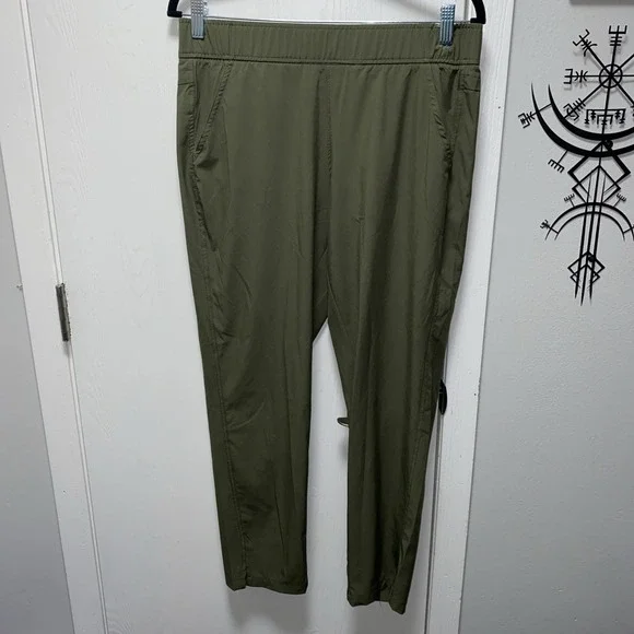 Eddie Bauer Womens Green Hiking Ankle Pants Atheltic‎ Wind Thin Medium