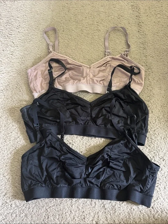 Bodily The Do Anything Bra Set of 3 Seamless Nursing Pumping Bras size Medium