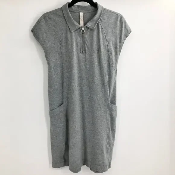Lululemon Players Pro-Form Polo Dress Gray Collared Mini Dress Side Pockets